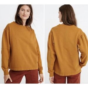 Madewell Rivet & Thread seamed sleeve sweatshirt in amber size Small
